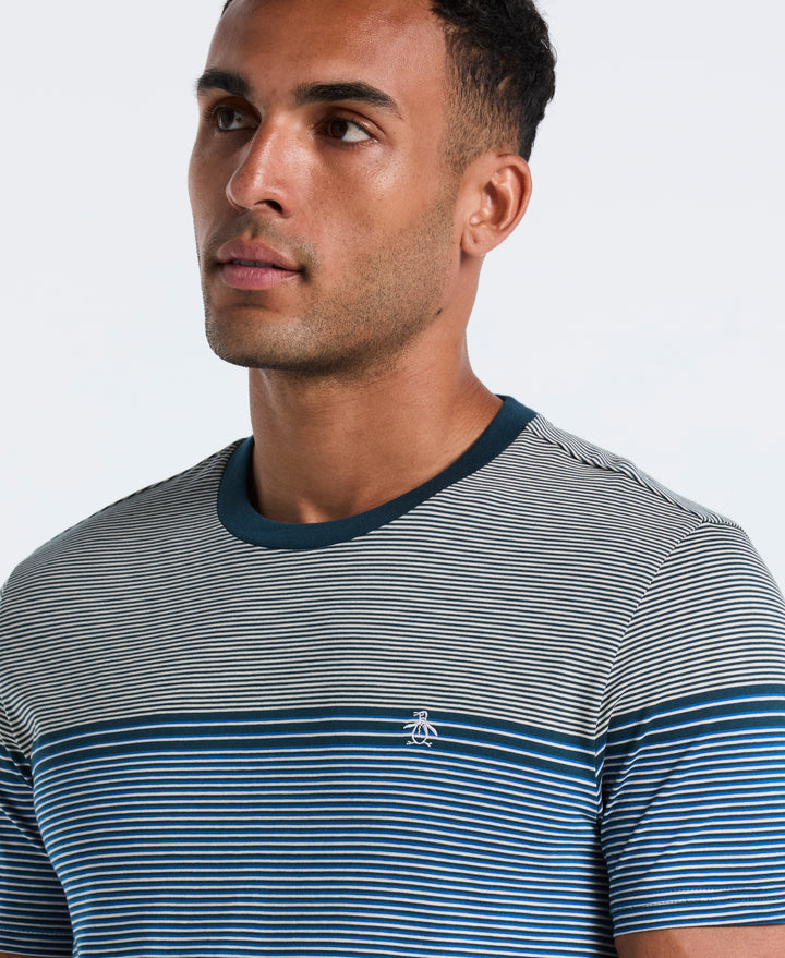 Engineered Stripe Jersey Tee (Reflecting Pond) 