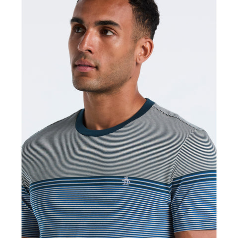 Engineered Stripe Jersey Tee (Reflecting Pond) 