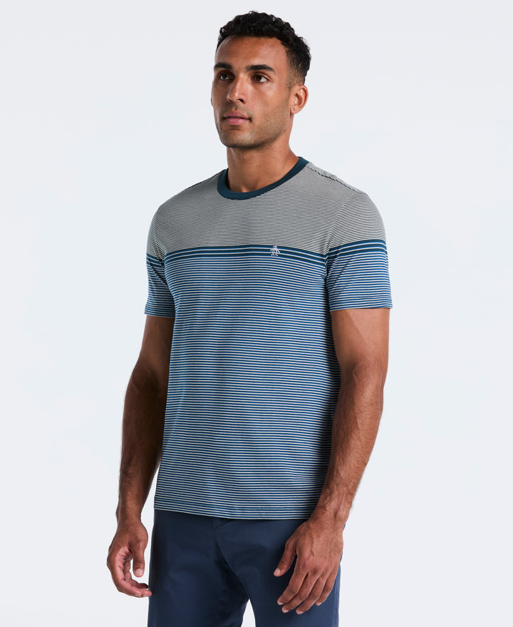 Engineered Stripe Jersey Tee (Reflecting Pond) 