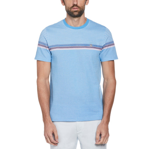 Engineered Stripe Pique Tee (Azure Blue) 