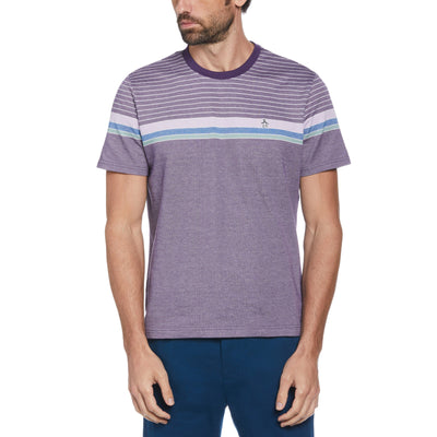 Engineered Stripe Pique Tee (Grape) 