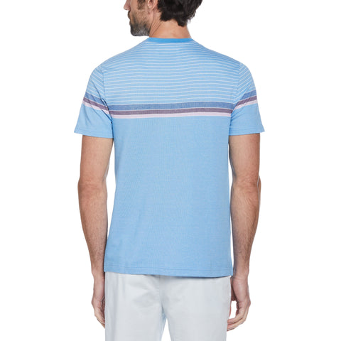 Engineered Stripe Pique Tee (Azure Blue) 