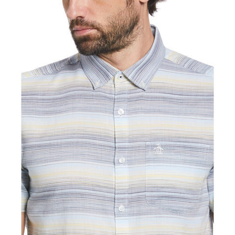Faded Engineered Stripe Button Down (Dress Blues) 