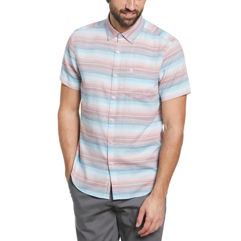 Faded Engineered Stripe Button Down (Poinciana) 