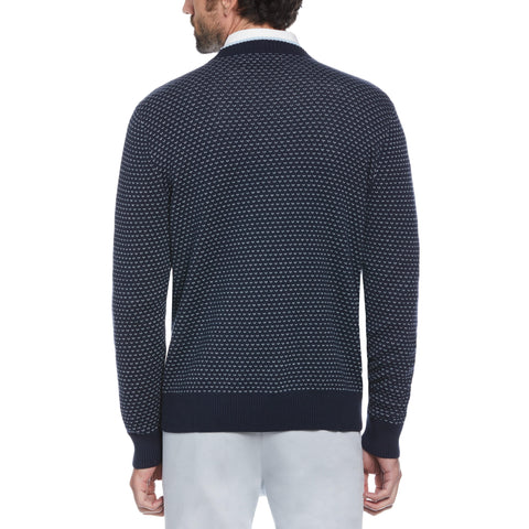 Fair Isle Cardigan Sweater (Dark Sapphire) 