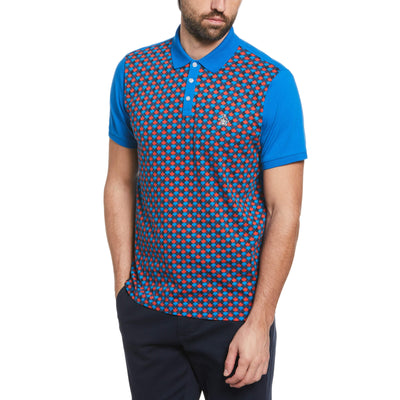 Fan Print Front Polo (Imperial Blue) 