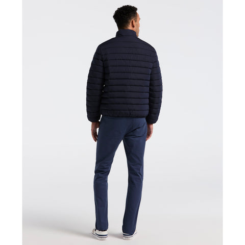 Lightweight Faux Down Colorblock Jacket (Dark Sapphire) 