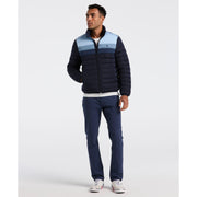 Lightweight Faux Down Colorblock Jacket (Dark Sapphire) 