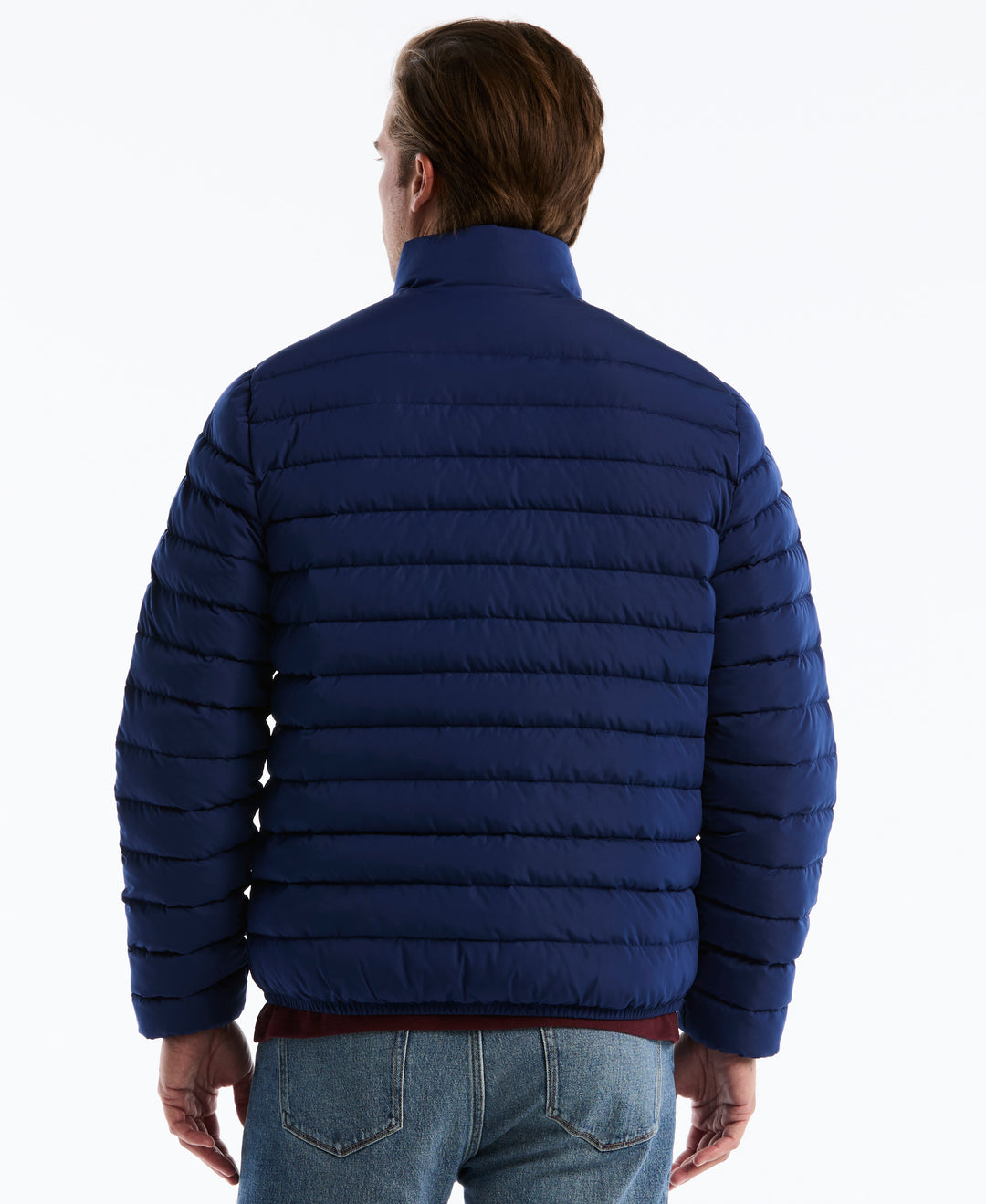 Lightweight Faux Down Colorblock Jacket (Blue Depths) 