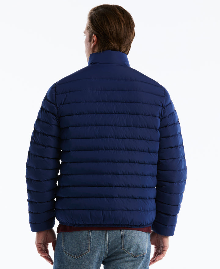 Lightweight Faux Down Colorblock Jacket (Blue Depths) 