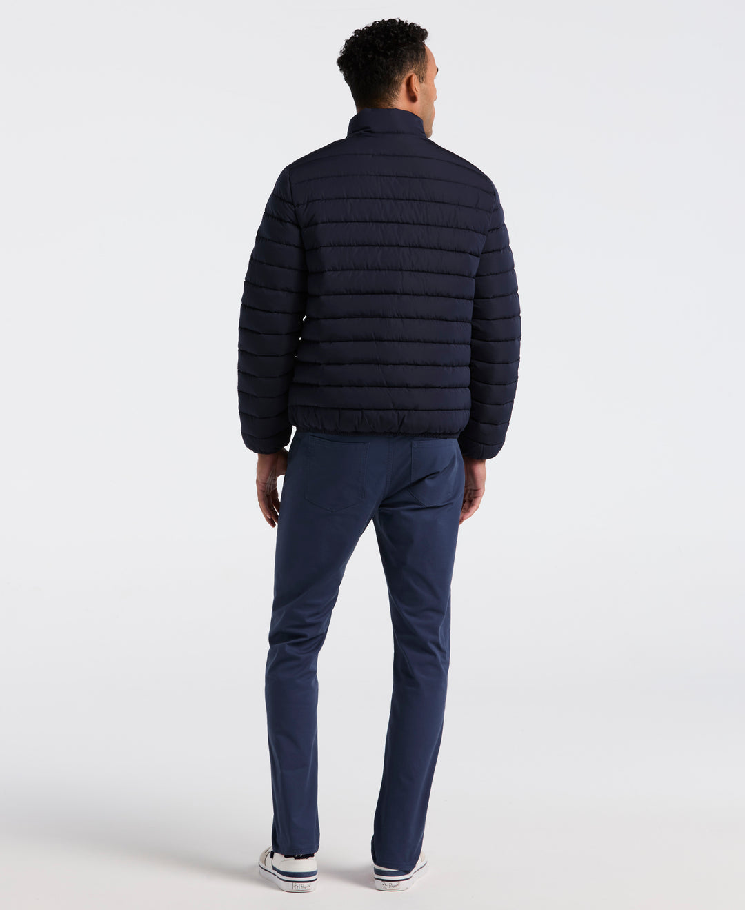 Lightweight Faux Down Colorblock Jacket (Dark Sapphire) 