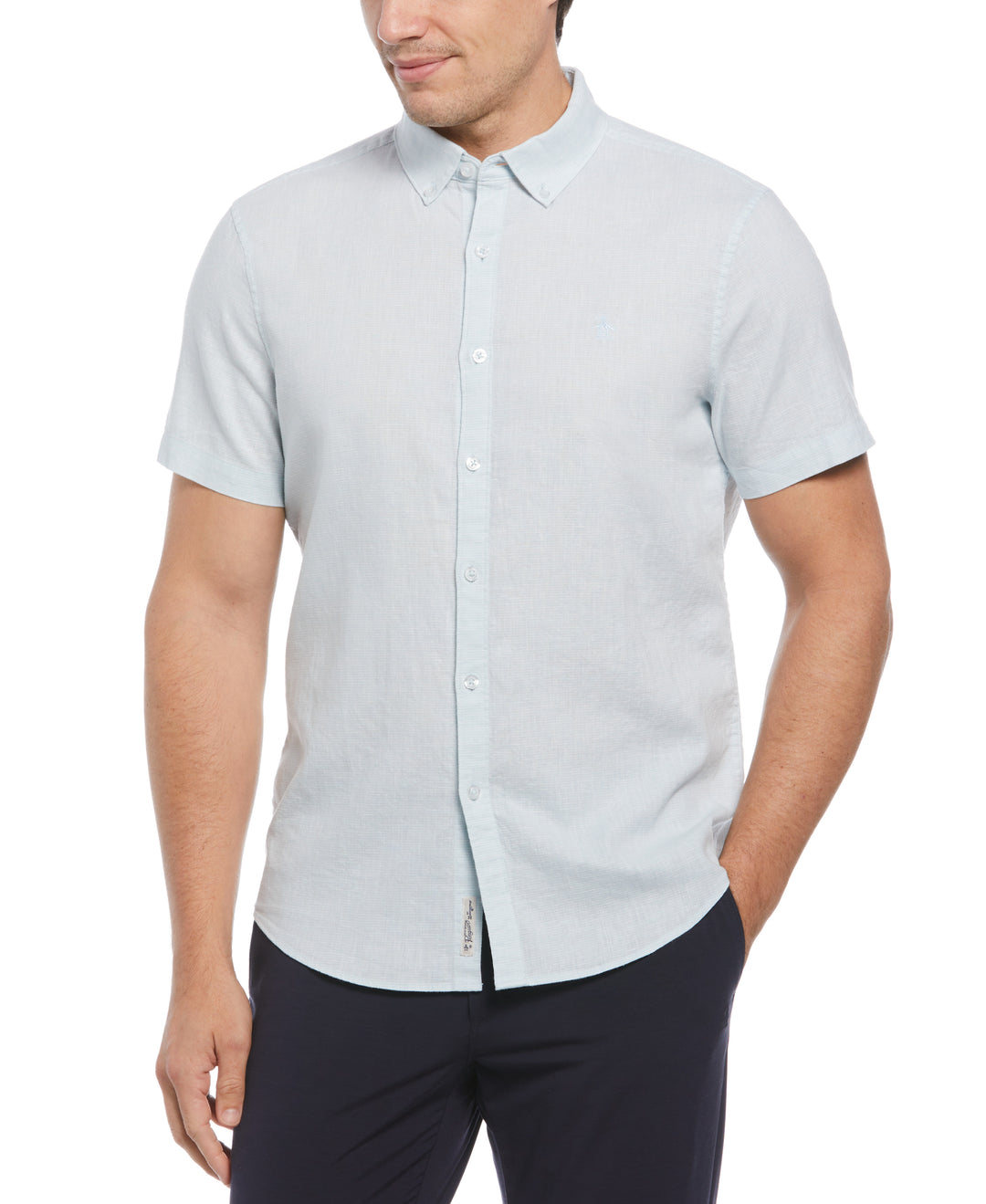 Feeder Stripe Linen Shirt (Cool Blue) 