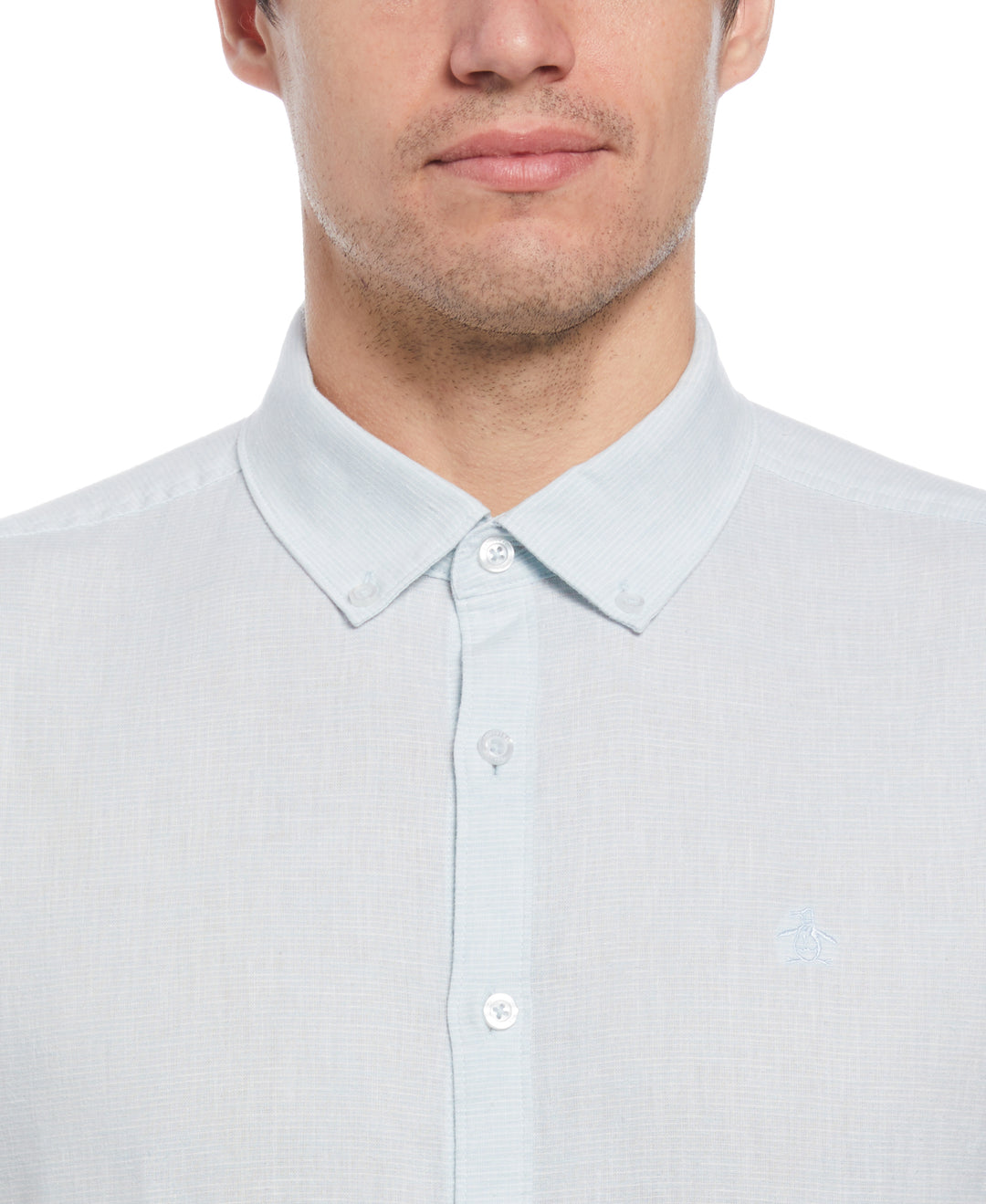 Feeder Stripe Linen Shirt (Cool Blue) 