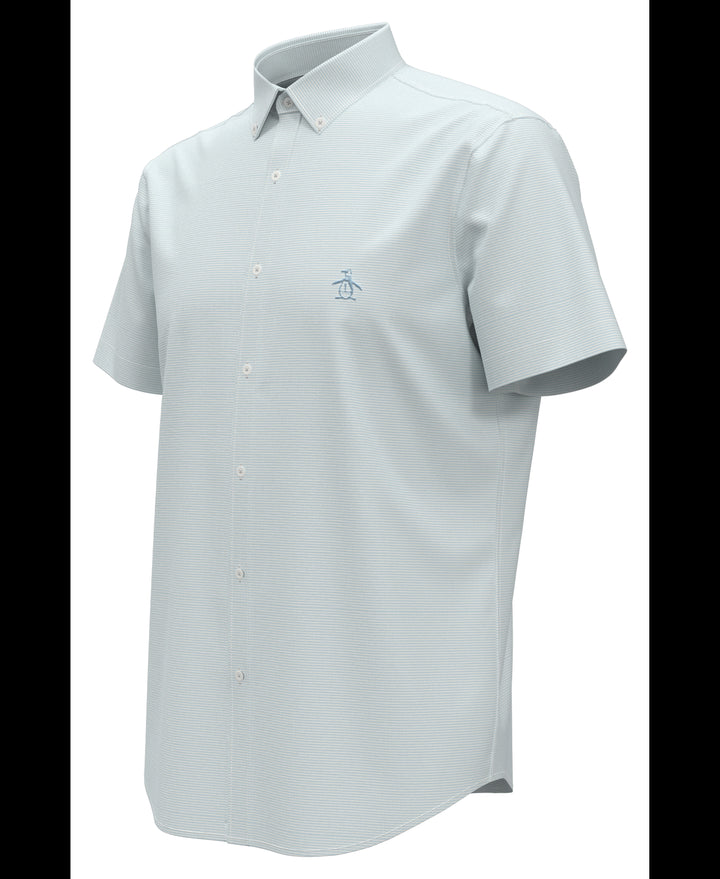Feeder Stripe Linen Shirt (Cool Blue) 