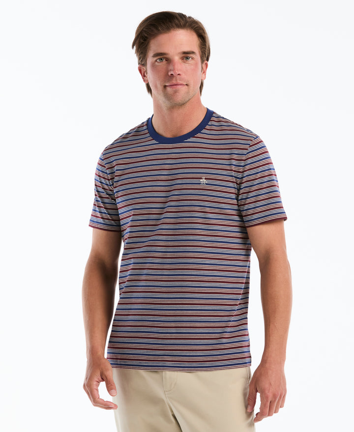 Cotton Jersey Feeder Stripe Tee (Blue Depths) 
