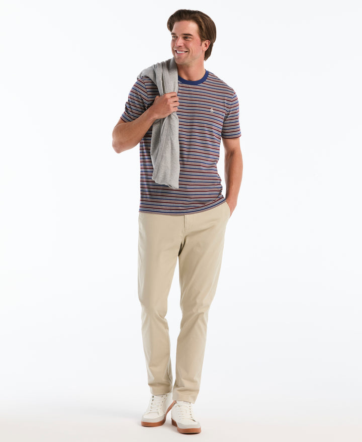 Cotton Jersey Feeder Stripe Tee (Blue Depths) 