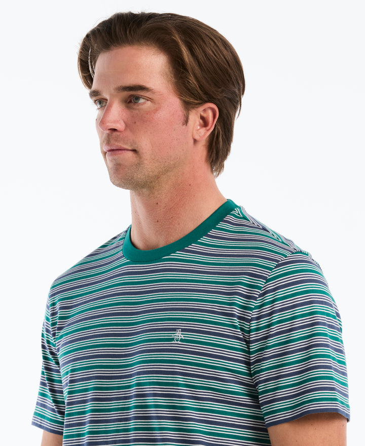 Cotton Jersey Feeder Stripe Tee (Storm) 
