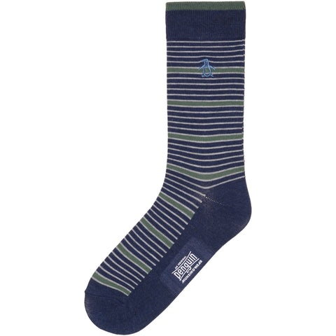 Ferguson Stripe Dress Sock-Socks-Navy-OS-Original Penguin
