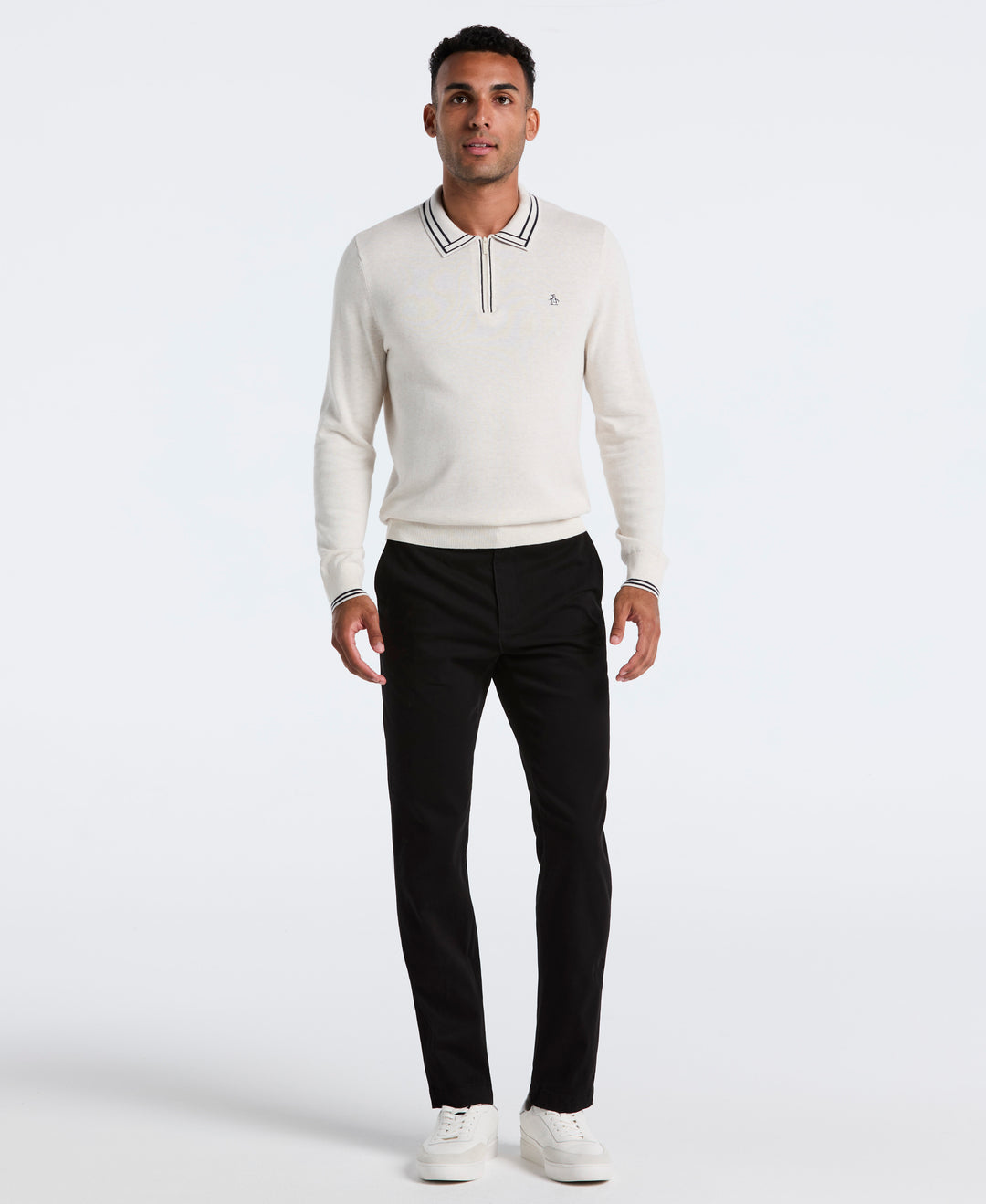 Flat Front Microsanded Chino Pant (Black) 