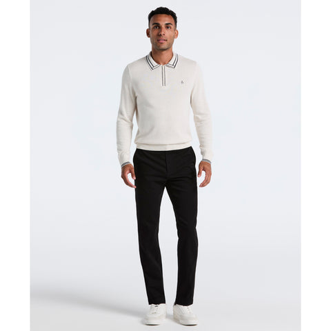 Flat Front Microsanded Chino Pant (Black) 