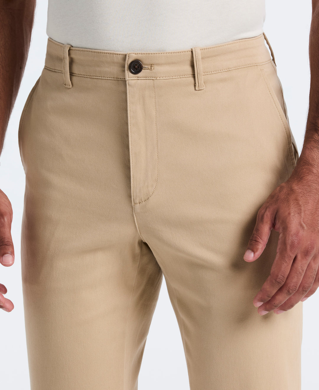 Flat Front Microsanded Chino Pant (Travertine) 
