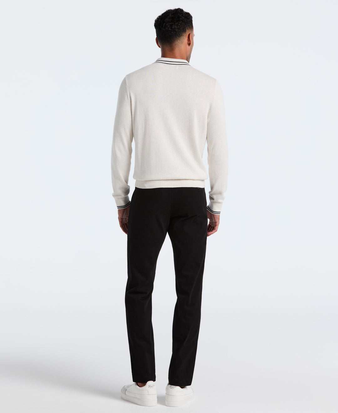 Flat Front Microsanded Chino Pant (Black) 