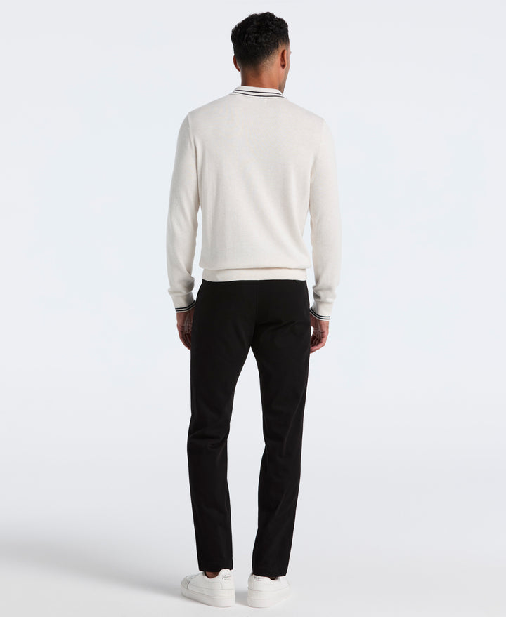 Flat Front Microsanded Chino Pant (Black) 