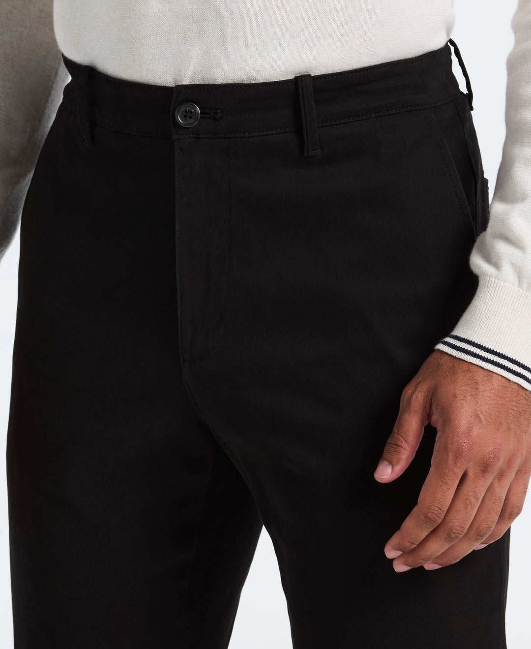 Flat Front Microsanded Chino Pant (Black) 