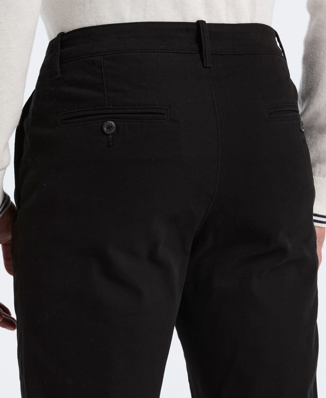 Flat Front Microsanded Chino Pant (Black) 