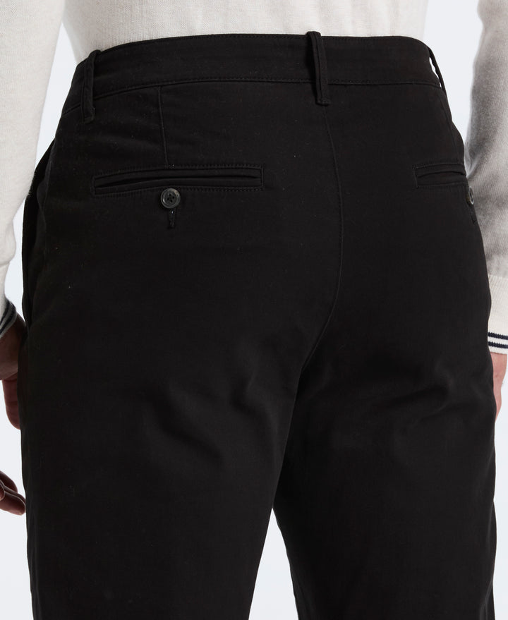 Flat Front Microsanded Chino Pant (Black) 