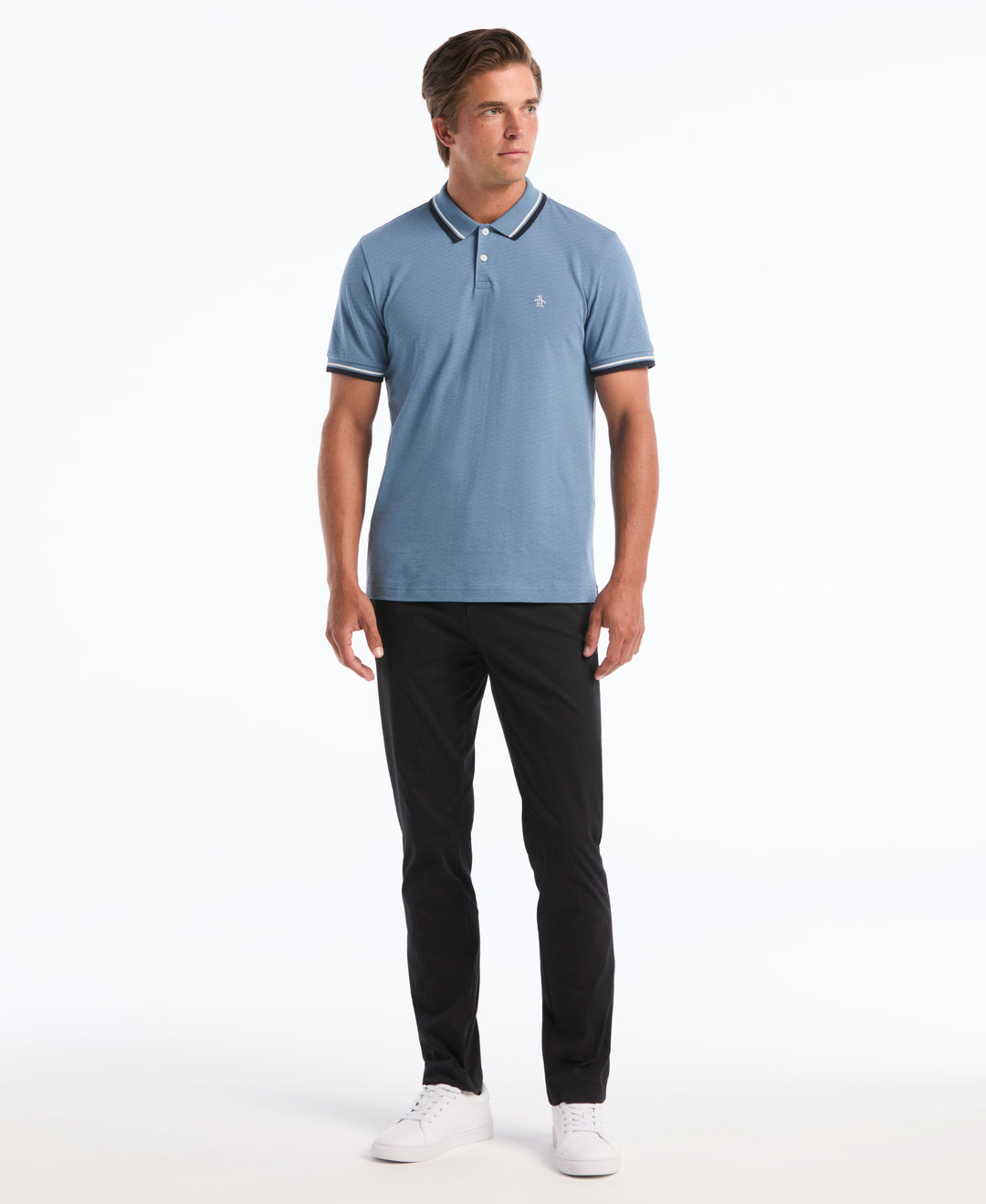 Flat Front Nylon Twill Chino-Pants-Caviar-28-30-Original Penguin