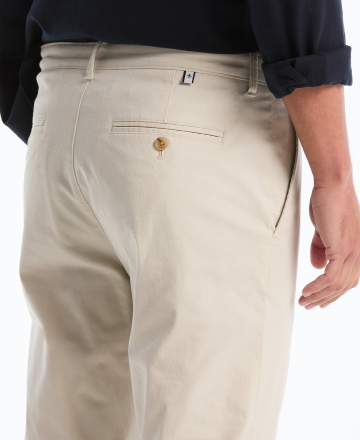 Flat Front Nylon Twill Chino Pant (Stone) 