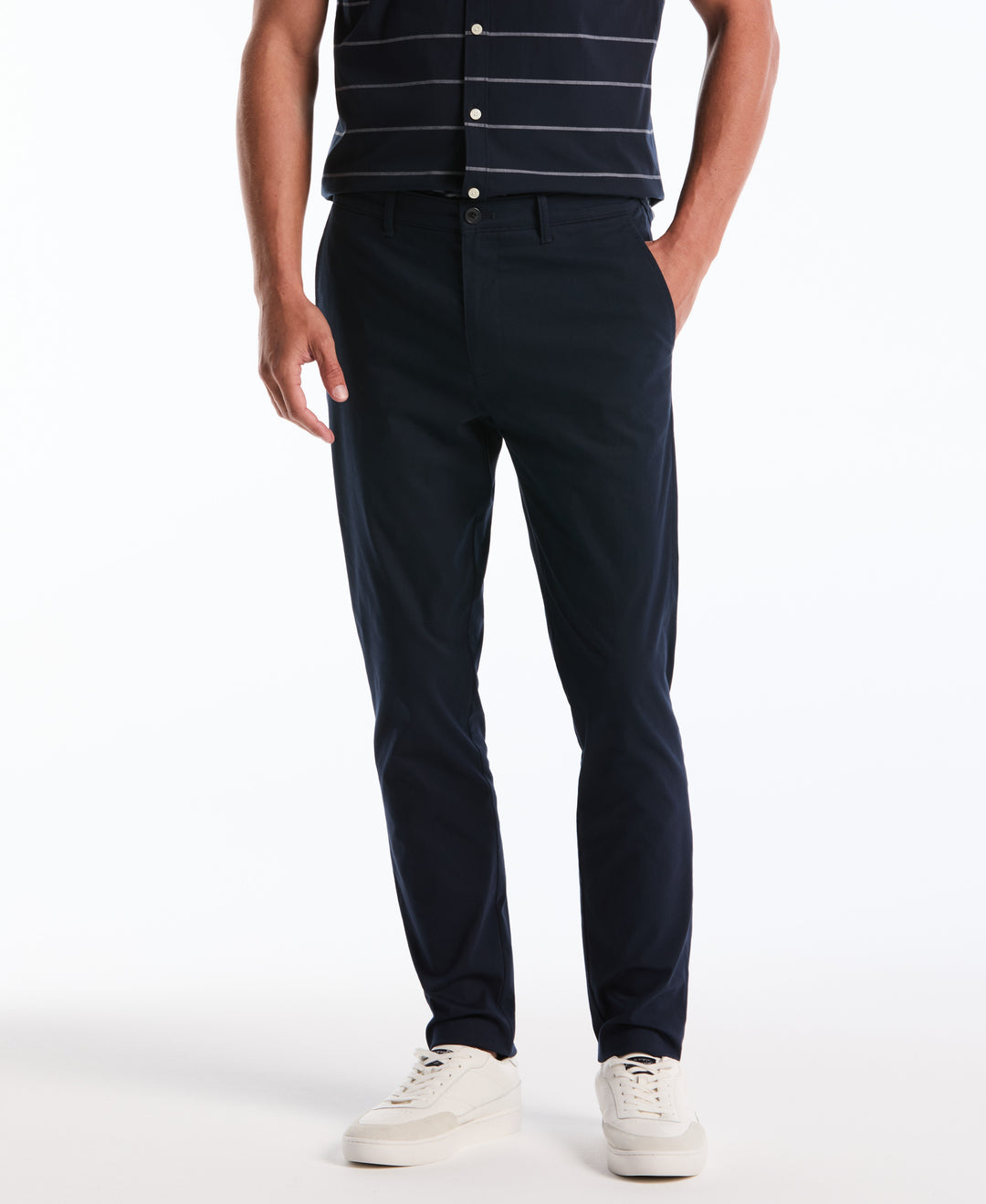 Flat Front Nylon Twill Chino Pant (Dark Sapphire) 