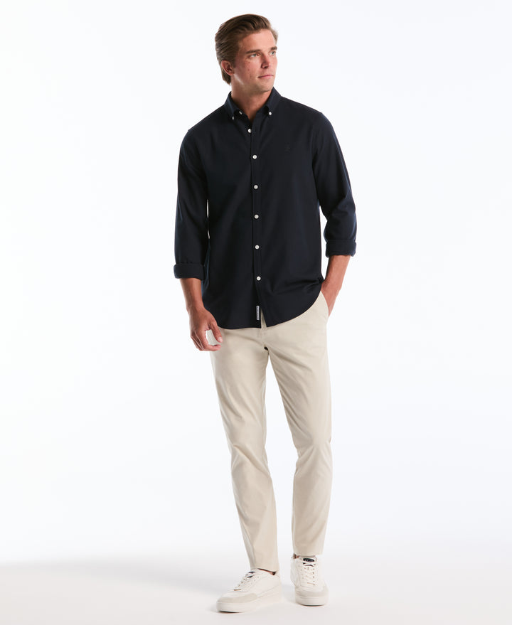Flat Front Nylon Twill Chino Pant (Stone) 