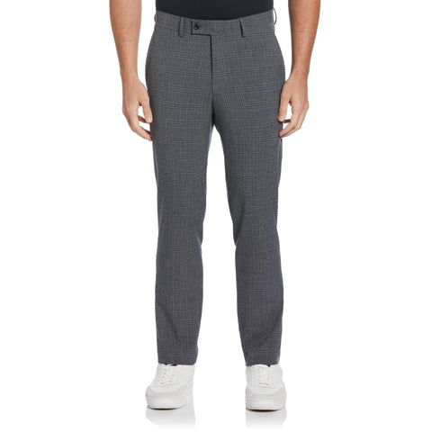 Flat Front Plaid Dress Pant (Heather Grey) 