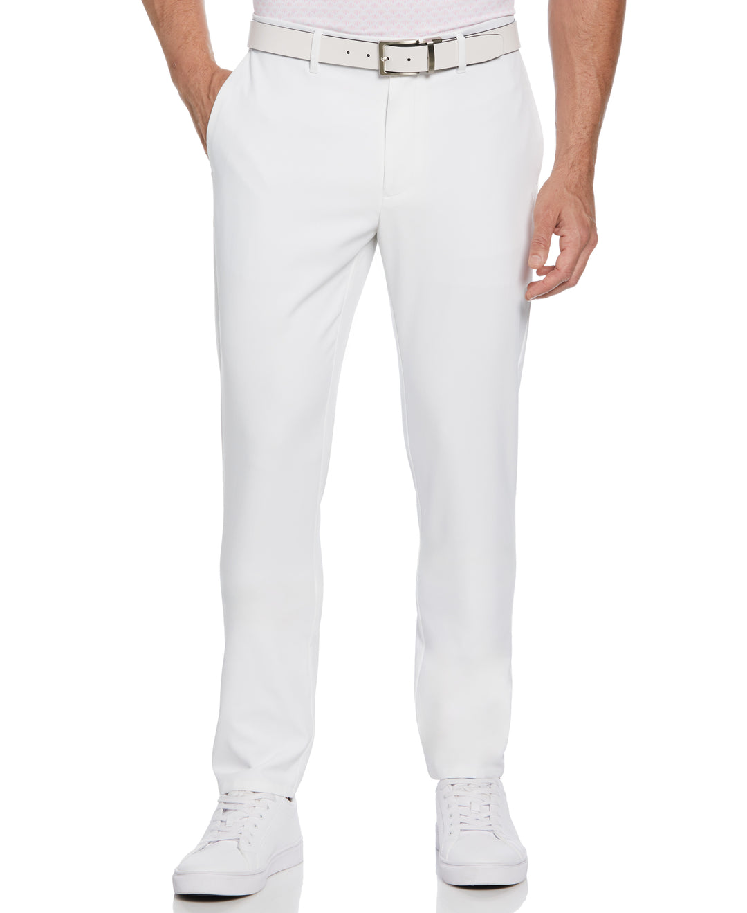 Flat Front Solid Golf Trousers (Bright White) 
