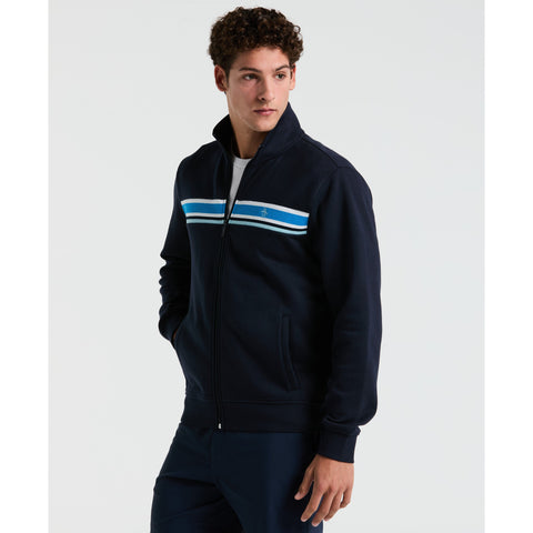 Fleece Chest Stripe Track Jacket-Outerwear-Dark Sapphire-XS-Original Penguin