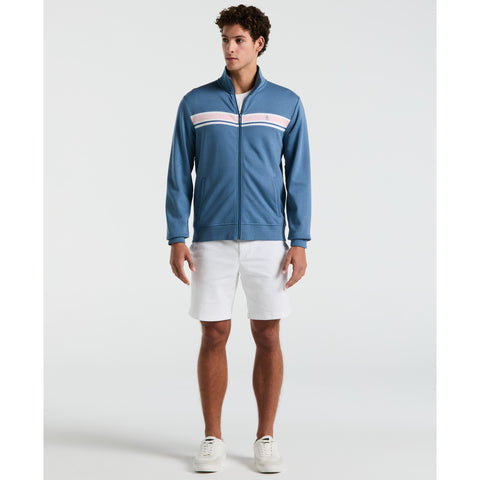 Fleece Chest Stripe Track Jacket-Outerwear-Original Penguin