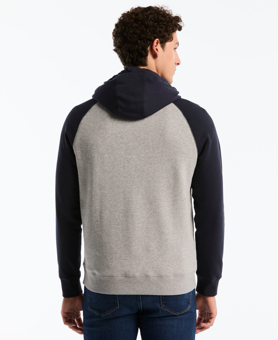 Fleece Colorblock Hoodie (Dark Sapphire) 