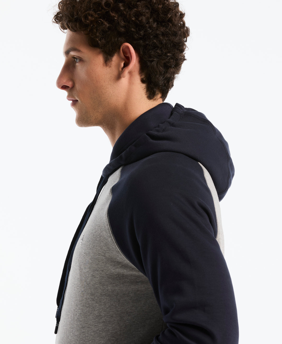 Fleece Colorblock Hoodie (Dark Sapphire) 