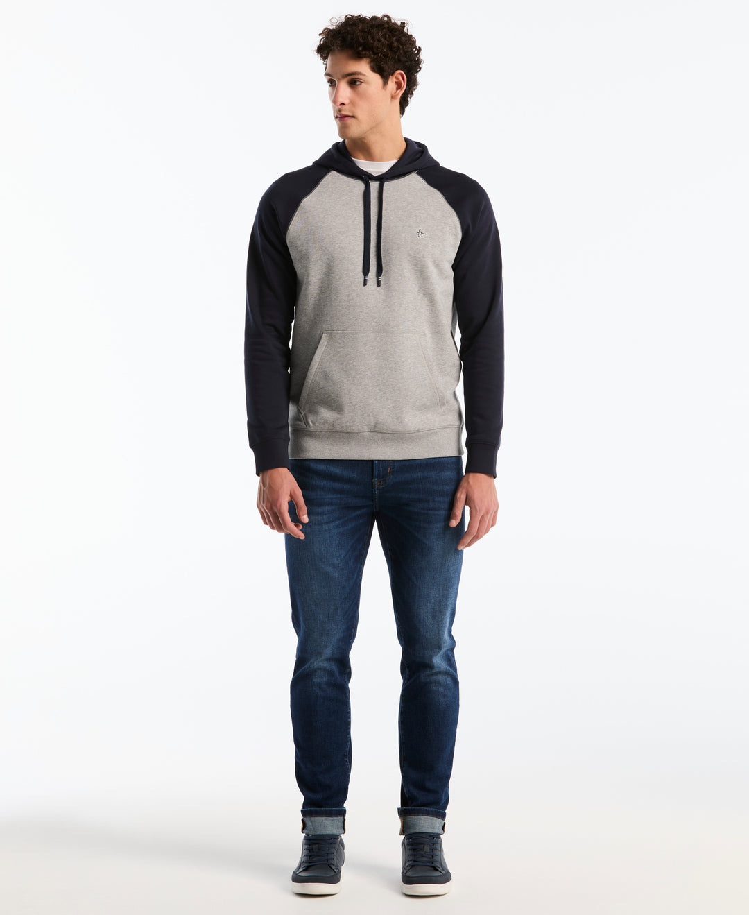 Fleece Colorblock Hoodie (Dark Sapphire) 