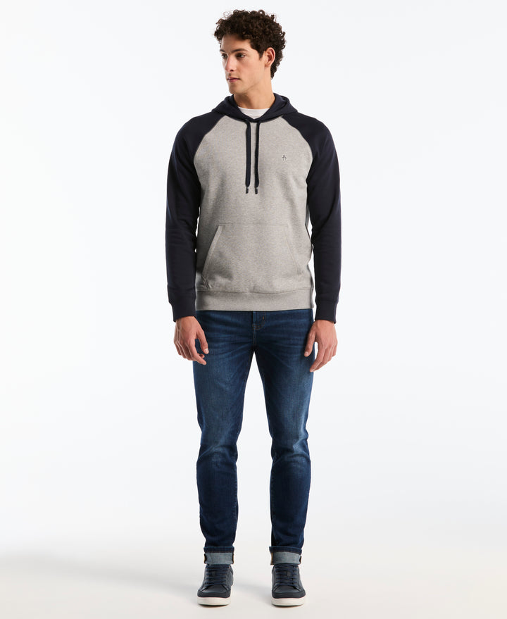 Fleece Colorblock Hoodie (Dark Sapphire) 