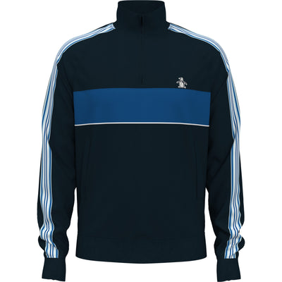 Fleece 1/4 Zip Striped Sweater (Dark Sapphire) 