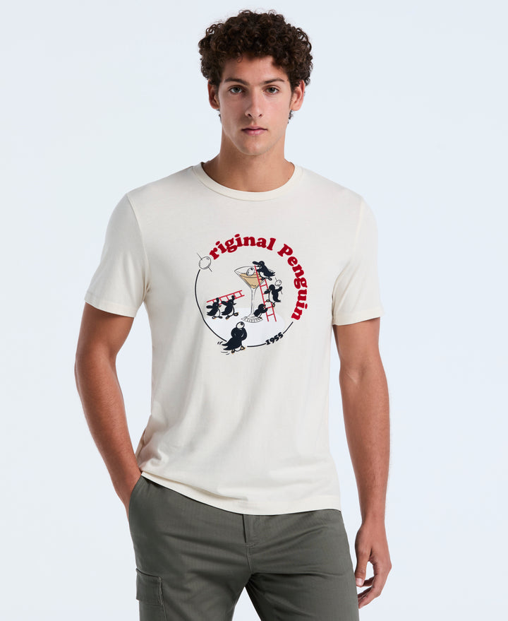 Flocked Martini Graphic Tee (Birch) 