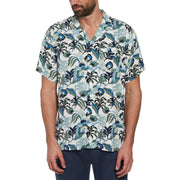 Floral Crane Print Shirt (Bright White) 