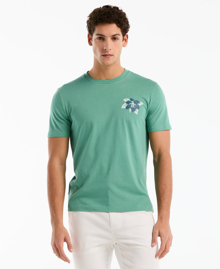 Floral Logo Cotton Graphic Tee (Beryl Green) 
