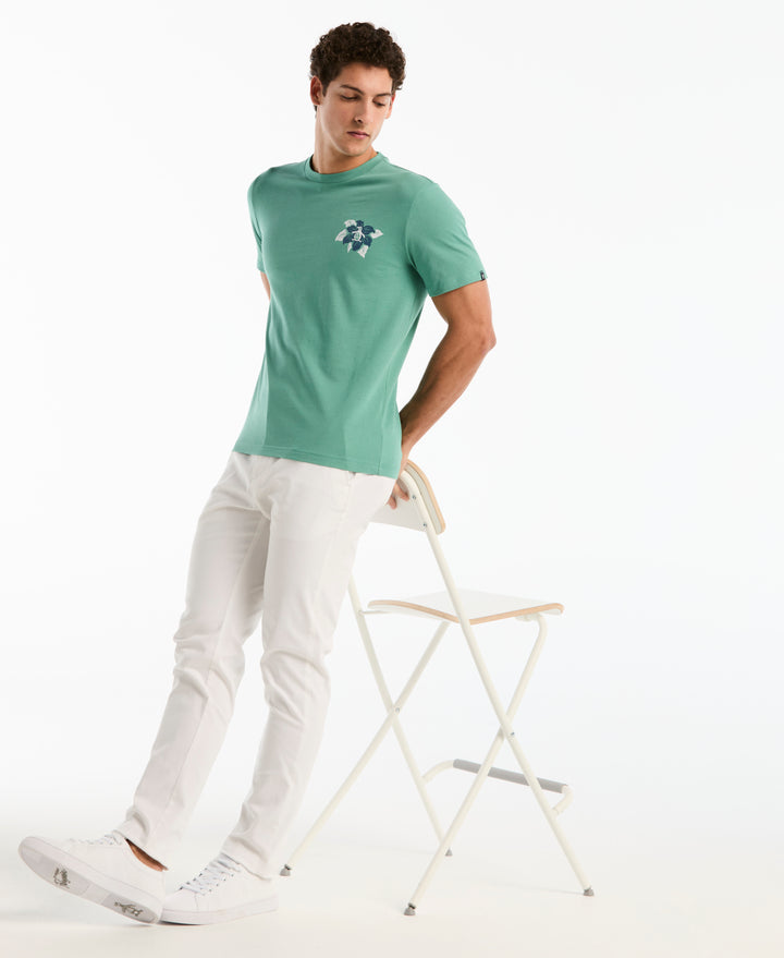 Floral Logo Cotton Graphic Tee (Beryl Green) 