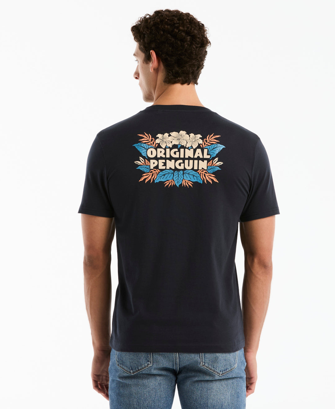 Floral Logo Cotton Graphic Tee (Dark Sapphire) 
