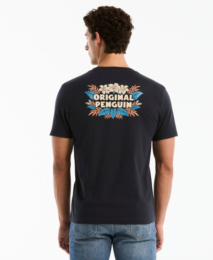 Floral Logo Cotton Graphic Tee (Dark Sapphire) 