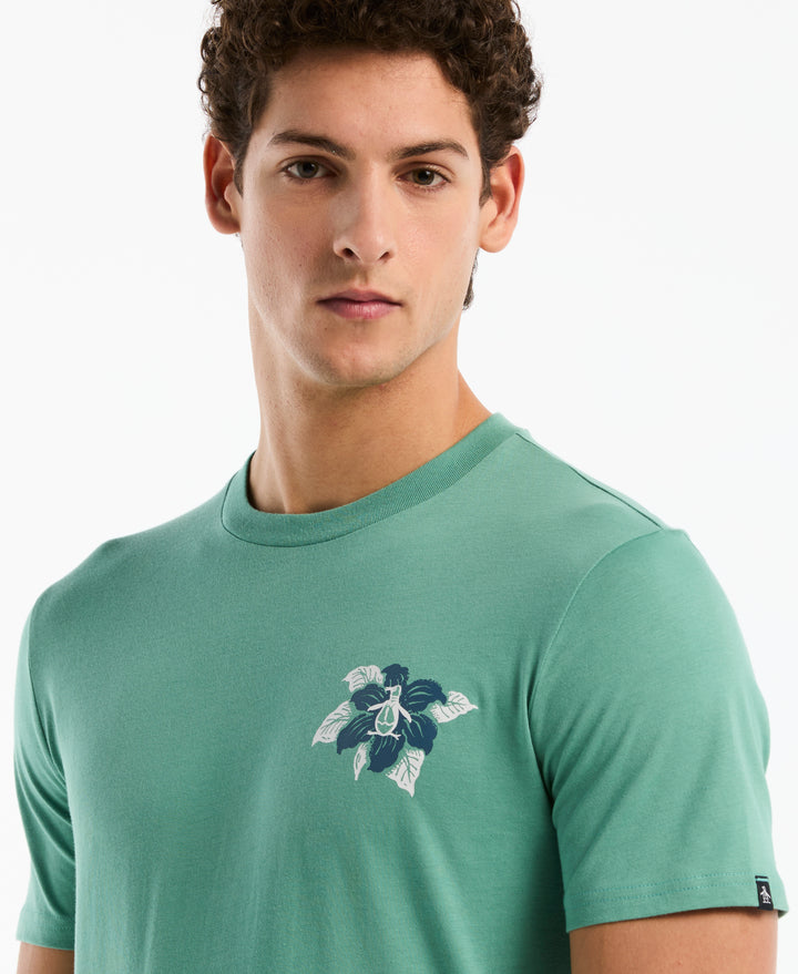 Floral Logo Cotton Graphic Tee (Beryl Green) 
